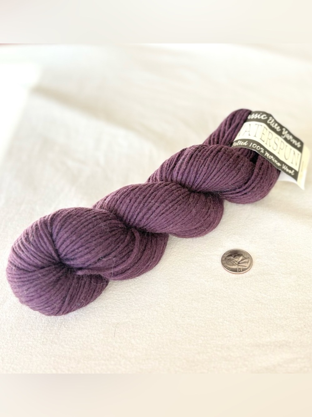 classic elite waterspun merino wool yarn opal basil purple worsted deadstock 50g